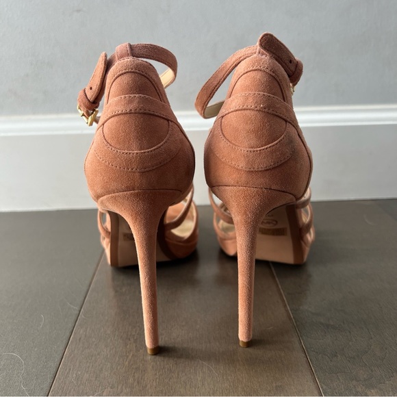 Michael by Michael Kors Peach Suede Strappy Heels Size 7.5 - Picture 7 of 10